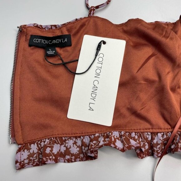 NWT COTTON CANDY LA Tie Front Cami Sz Large - Picture 6 of 6